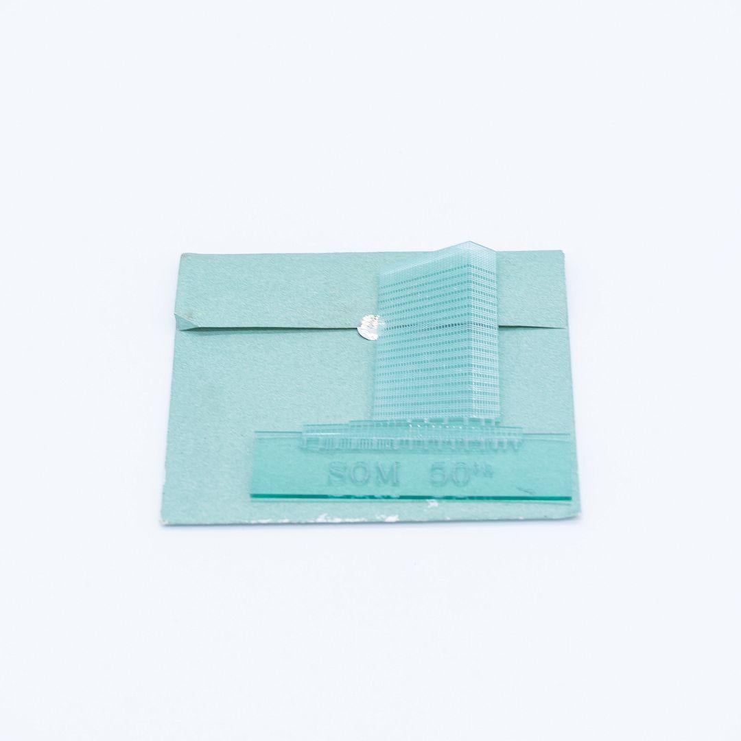 Gordon Bunshaft's Collection: Lighter, Paperweight, Shovel Pin and Glass Piece For Sale 3