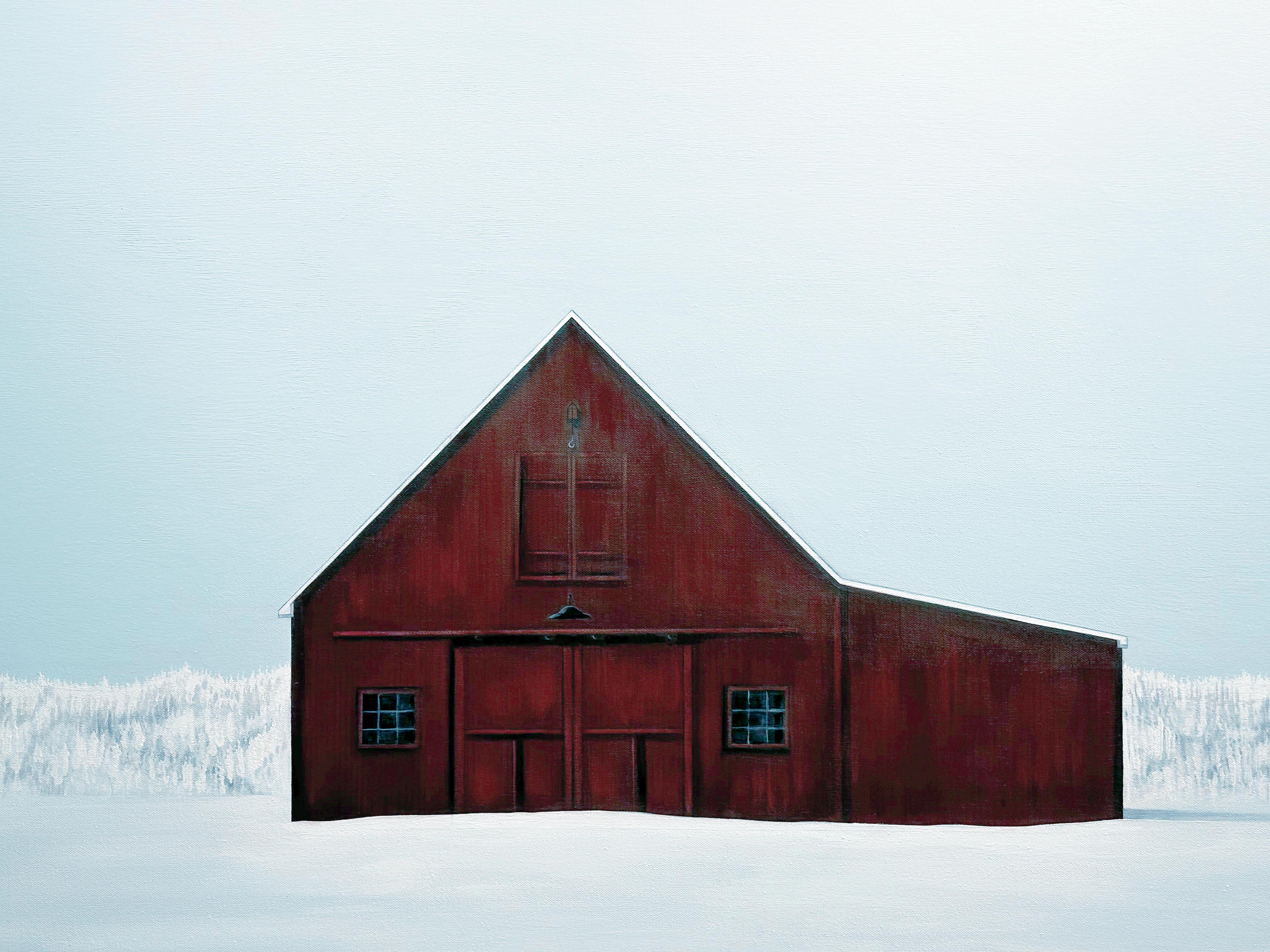 Gordon Carr, „Winter Calm“, 36x48, Schneewittchen-Landschaftsgemälde auf Leinwand 6
