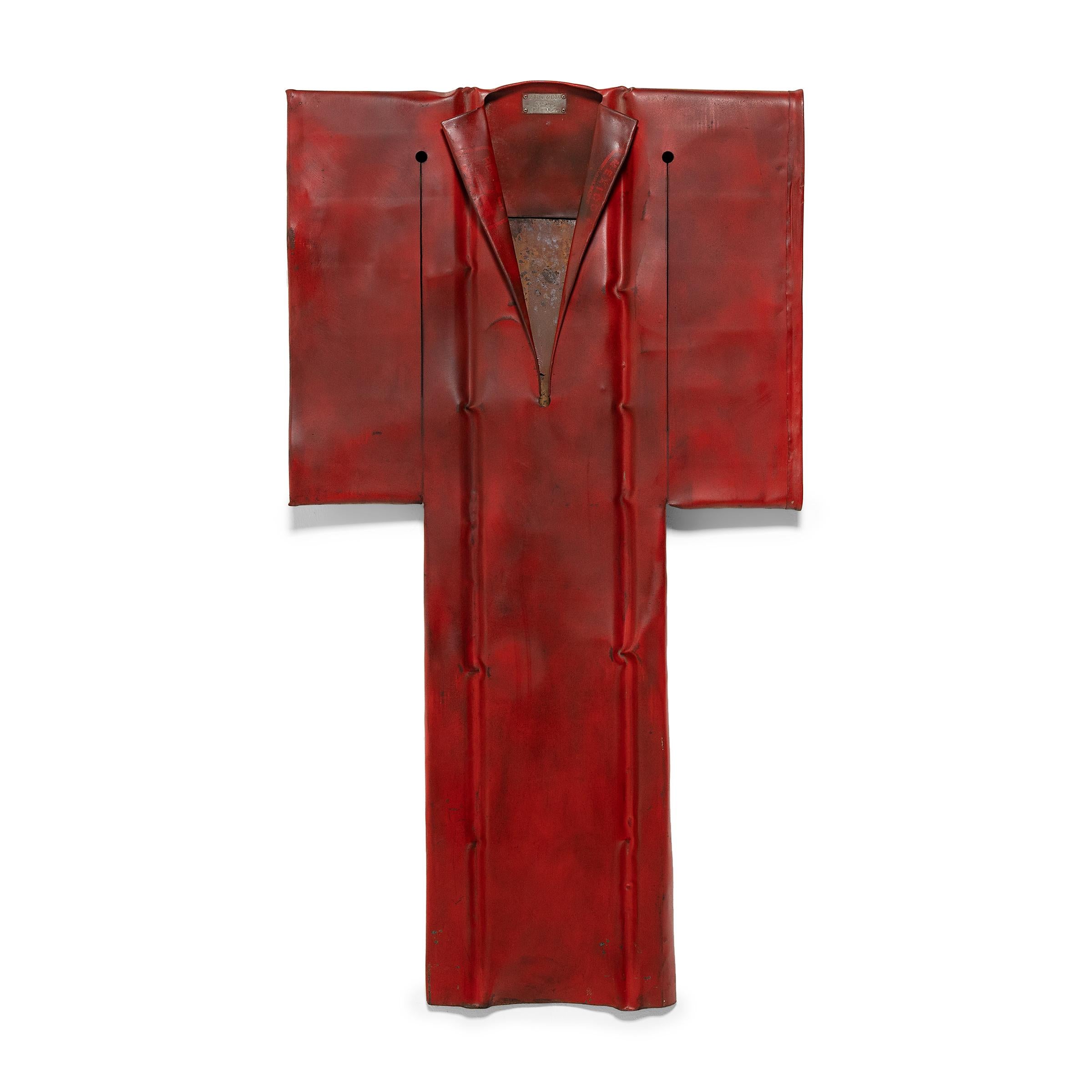 "Matte Red Kimono, " Found Steel Sculpture, 2010