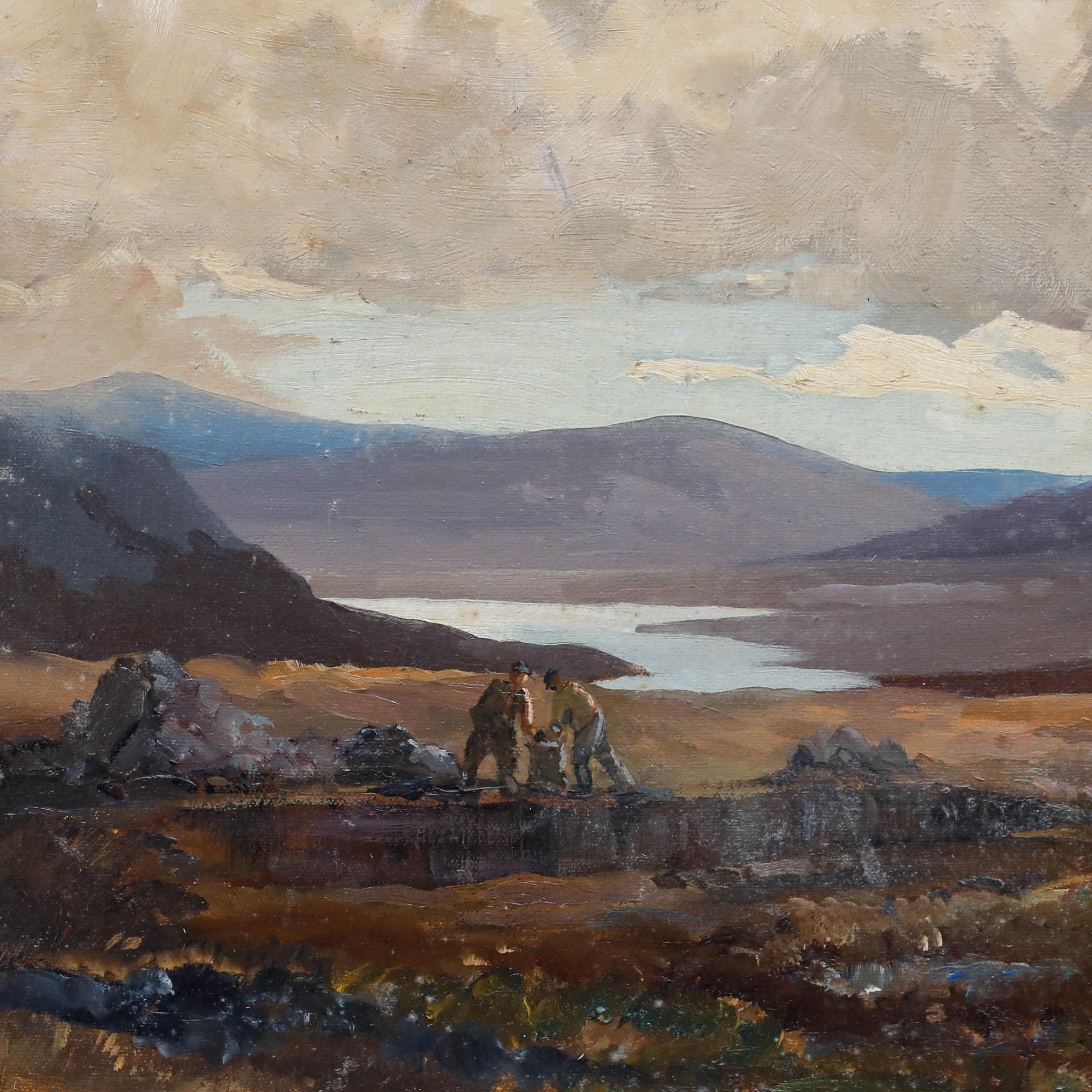 Gordon Clifford Barlow (1913-2005) - 1977 Öl, Torfsammeln am Ben Hope im Angebot 4