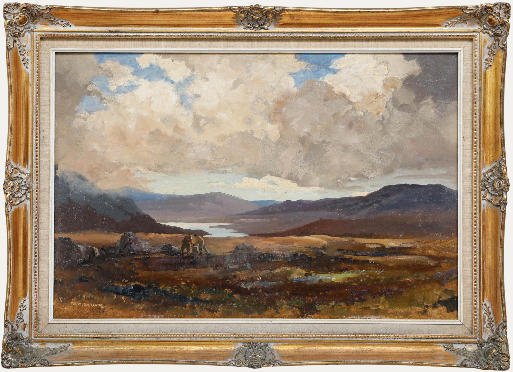 Gordon Clifford Barlow (1913-2005) - 1977 Öl, Torfsammeln am Ben Hope