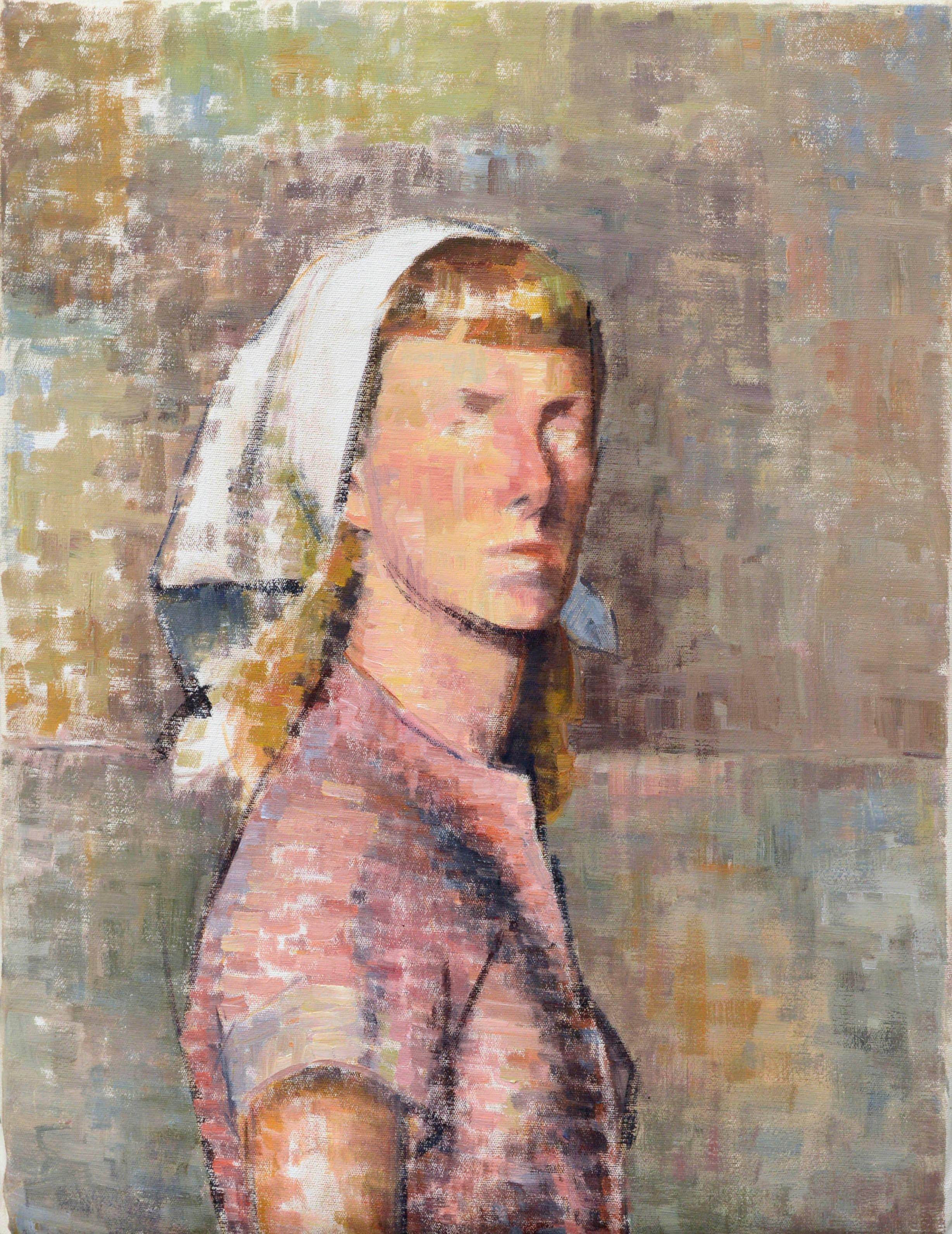 Paar Mid-Century-Blindporträtstudien, Mid-Century-Porträt einer Frau (Amerikanischer Impressionismus), Painting, von Gordon Cook