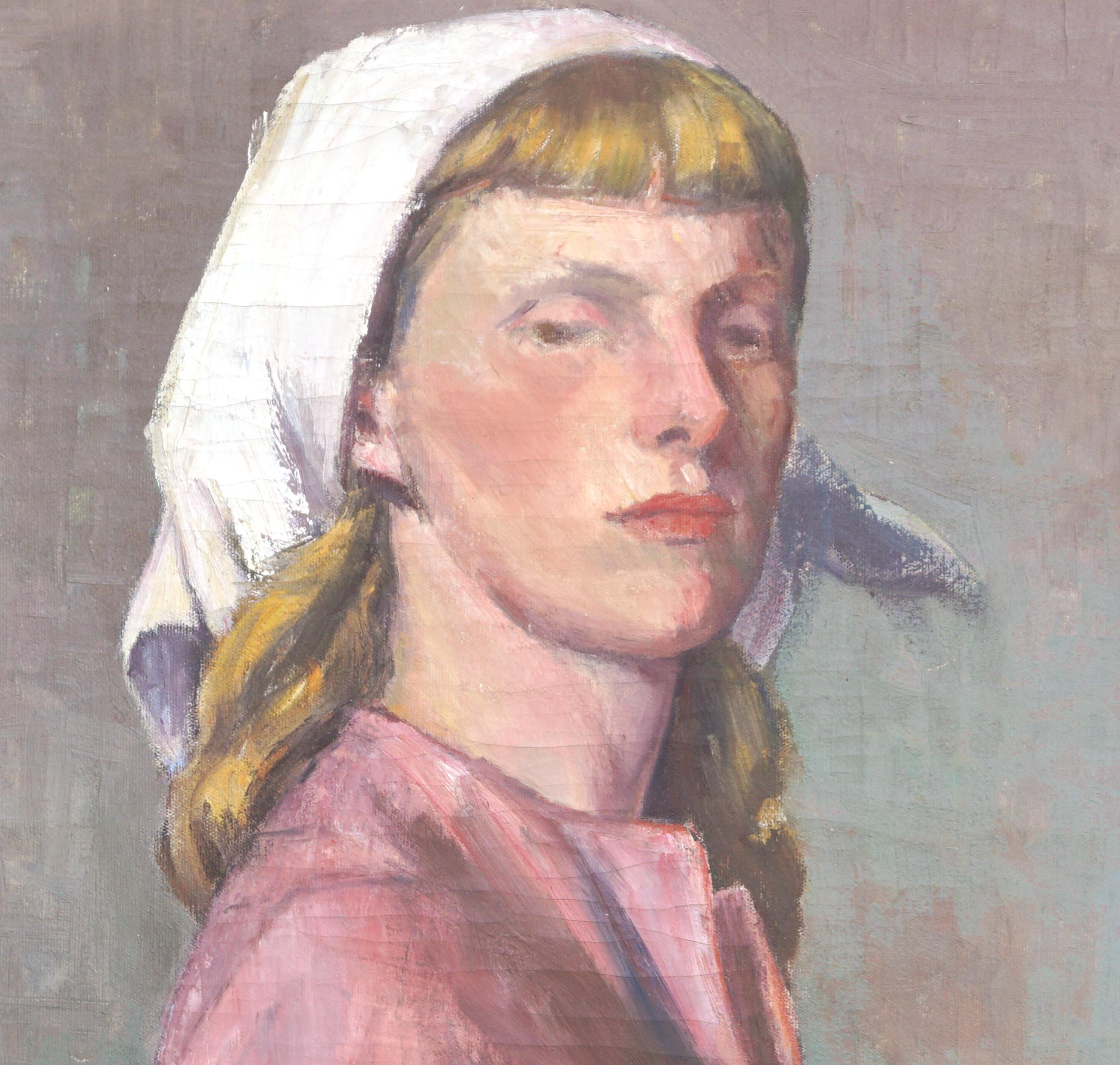 Paar Mid-Century-Blindporträtstudien, Mid-Century-Porträt einer Frau im Angebot 3