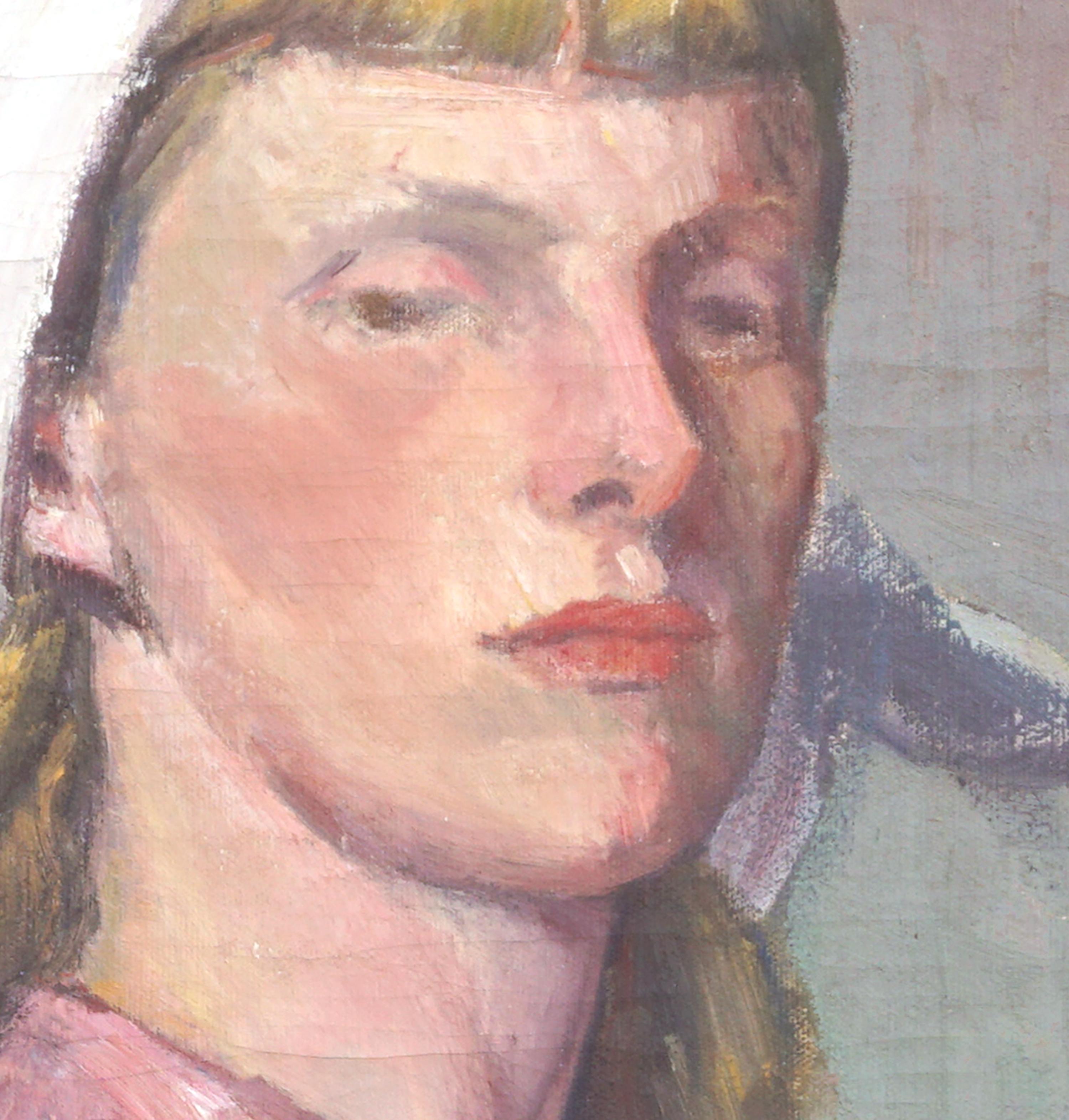 Pair of Mid Century Blocking Portrait Study, Mid Century Portrait of a Woman For Sale 1