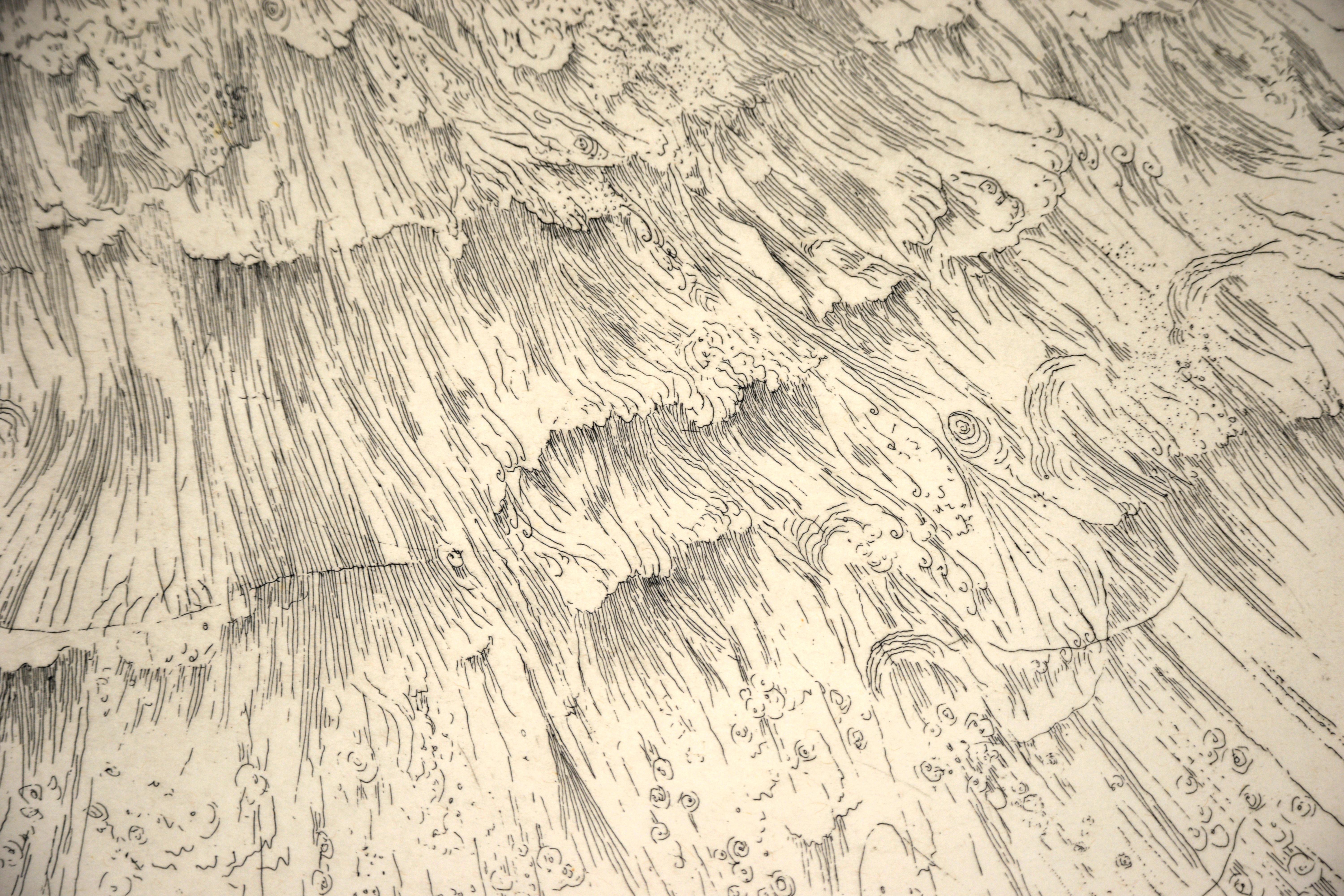 Headland IV - Aguafuerte de Gordon Cook sobre papel japonés en venta 4