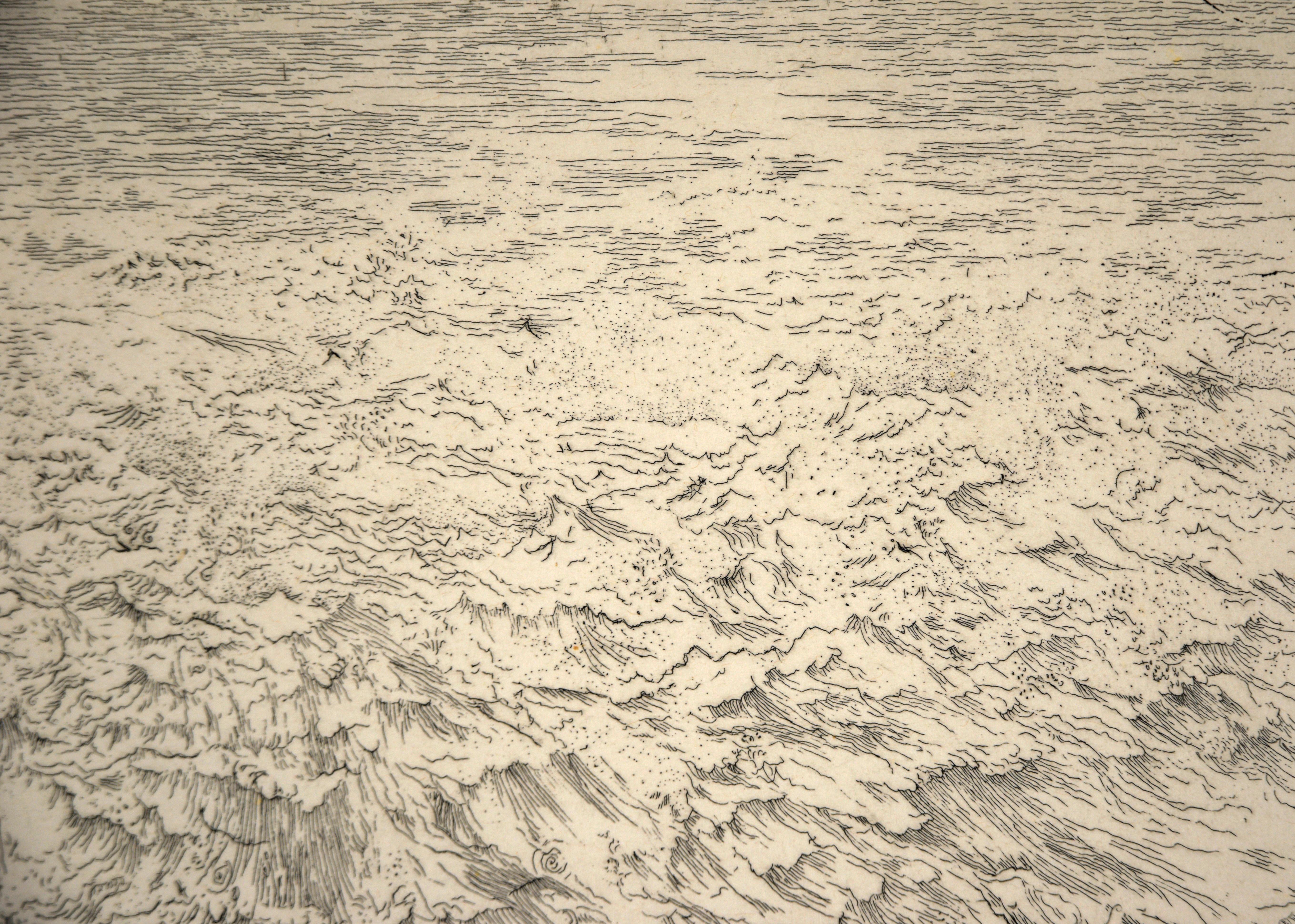 Headland IV - Aguafuerte de Gordon Cook sobre papel japonés en venta 5