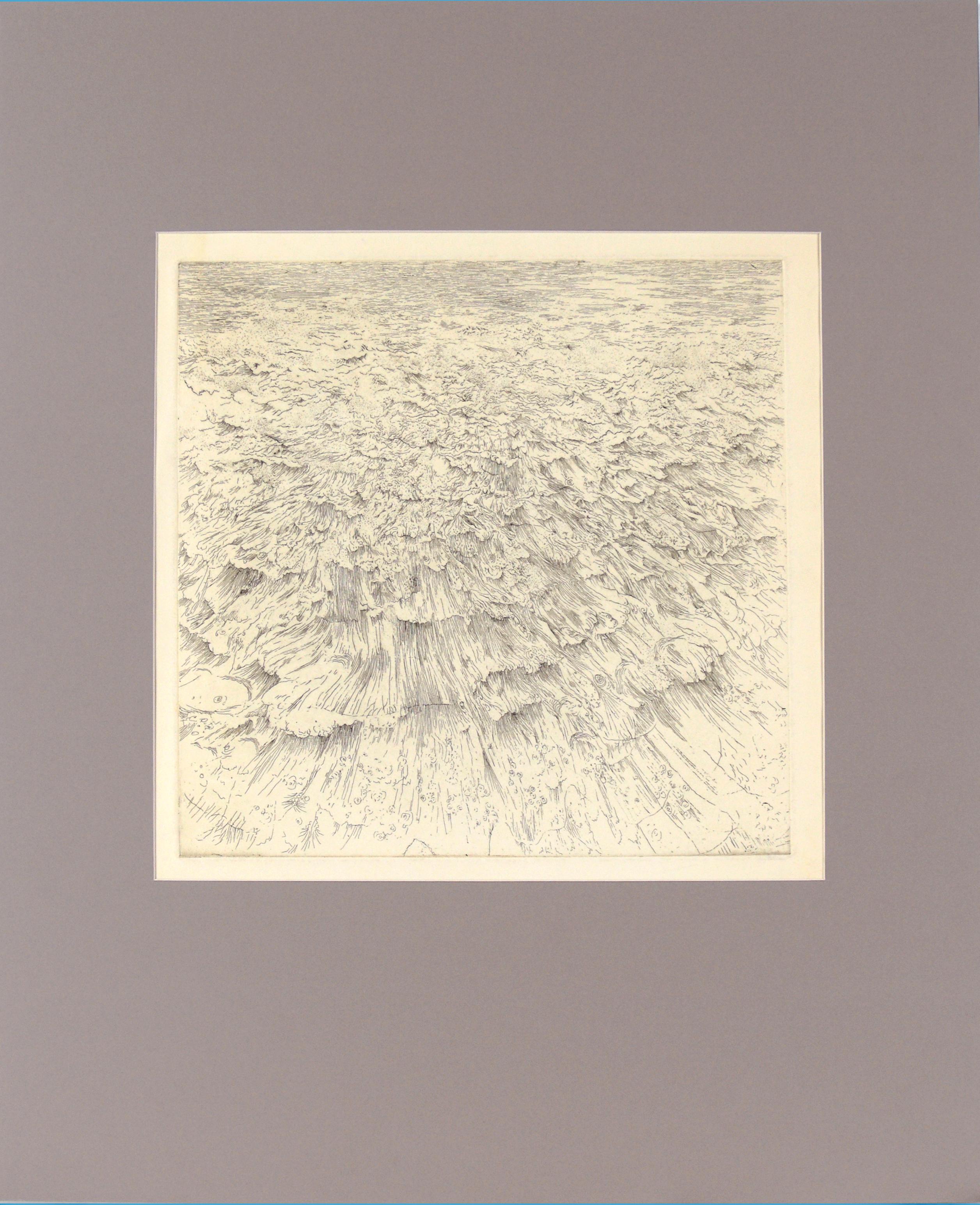 Headland IV - Acquaforte di Gordon Cook su carta giapponese