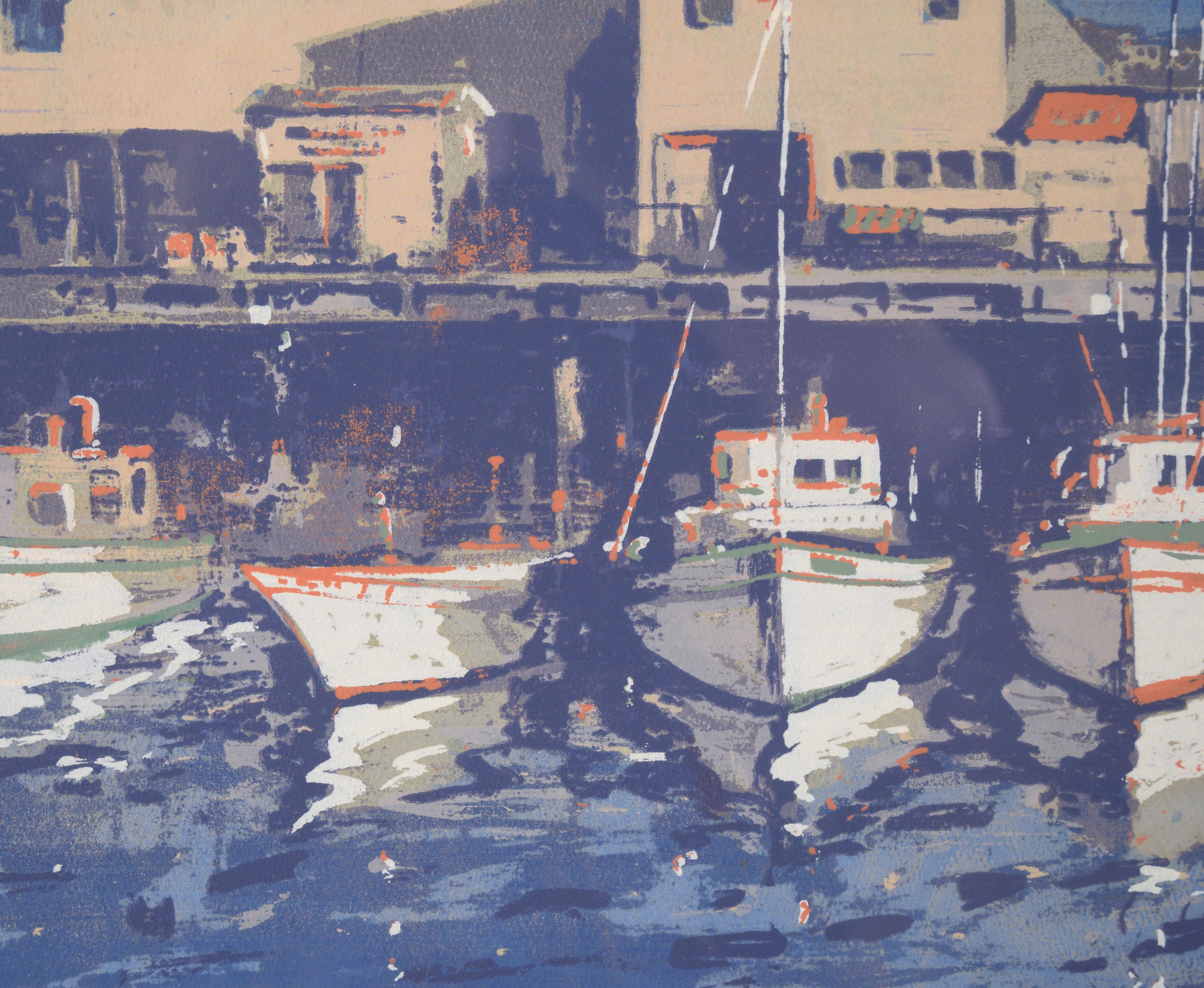 „Fisherman's Wharf – San Francisco“ Mehrschichtiger Raumteiler auf Papier – signiert im Angebot 2