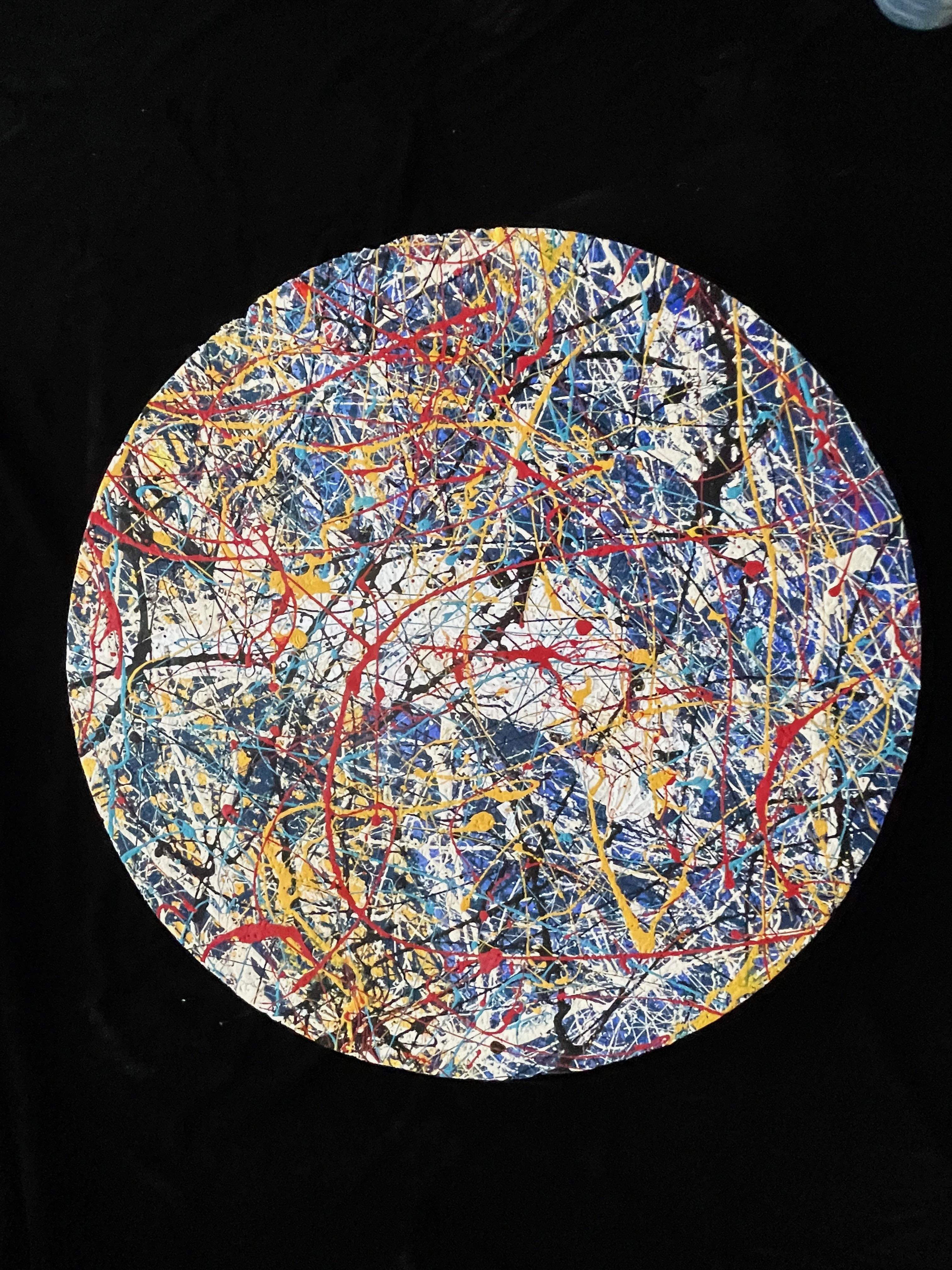 Gordon Couch Abstract Painting - Abstract Circle.  Contemporary Splatter Painting