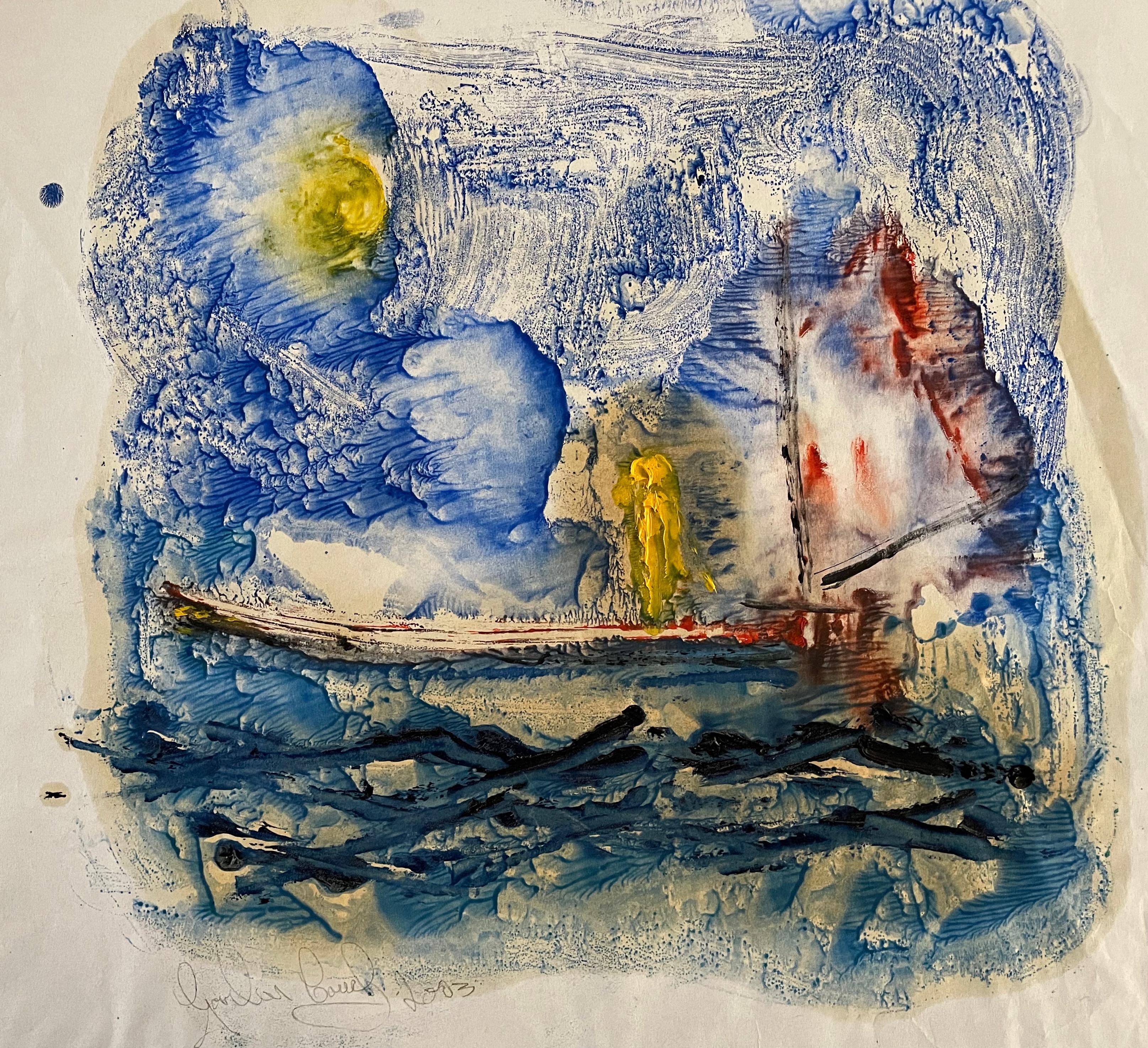 Paysage marin abstrait 2.  Peinture de paysage marin d'expression contemporaine