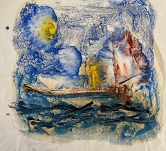 Paisaje marino abstracto 2.  Pintura Expresionista Contemporánea de Paisajes Marinos
