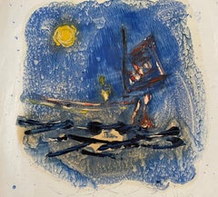 Paysage marin abstrait 5.  Peinture expressionniste contemporaine de paysage marin
