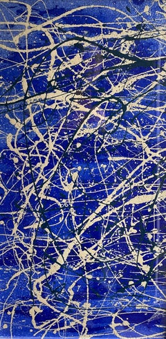 Blue Abstract. Contemporary Framed Abstract Painting
