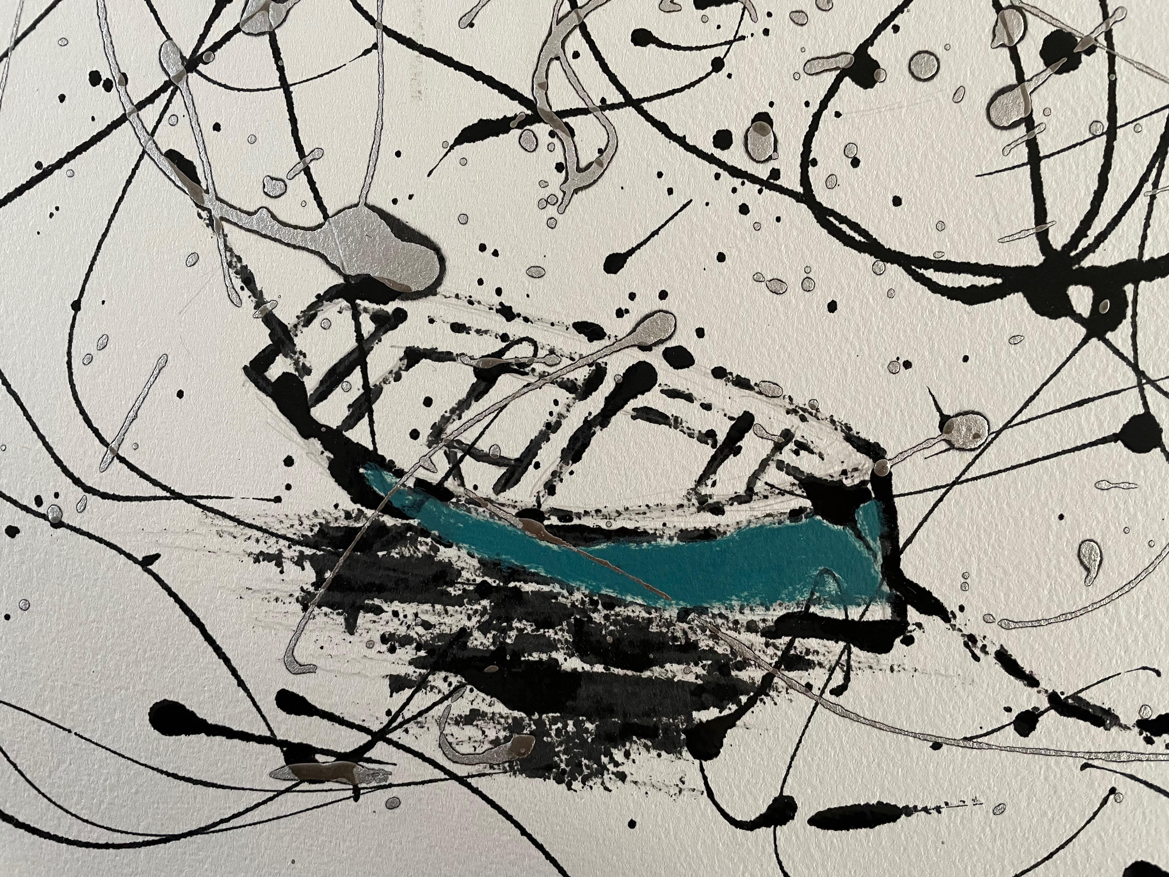 Licitaciones. Paisaje marino abstracto contemporáneo - Painting de Gordon Couch