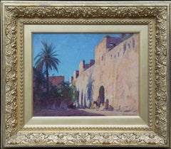 Moroccan City Walls - Scottish Orientalist Figurative Landscape oil painting 