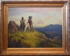 "SCOUTING" NATIVE AMERICAN INDIANS Gordon Coutts (1868-1937) PAINTED 1920s