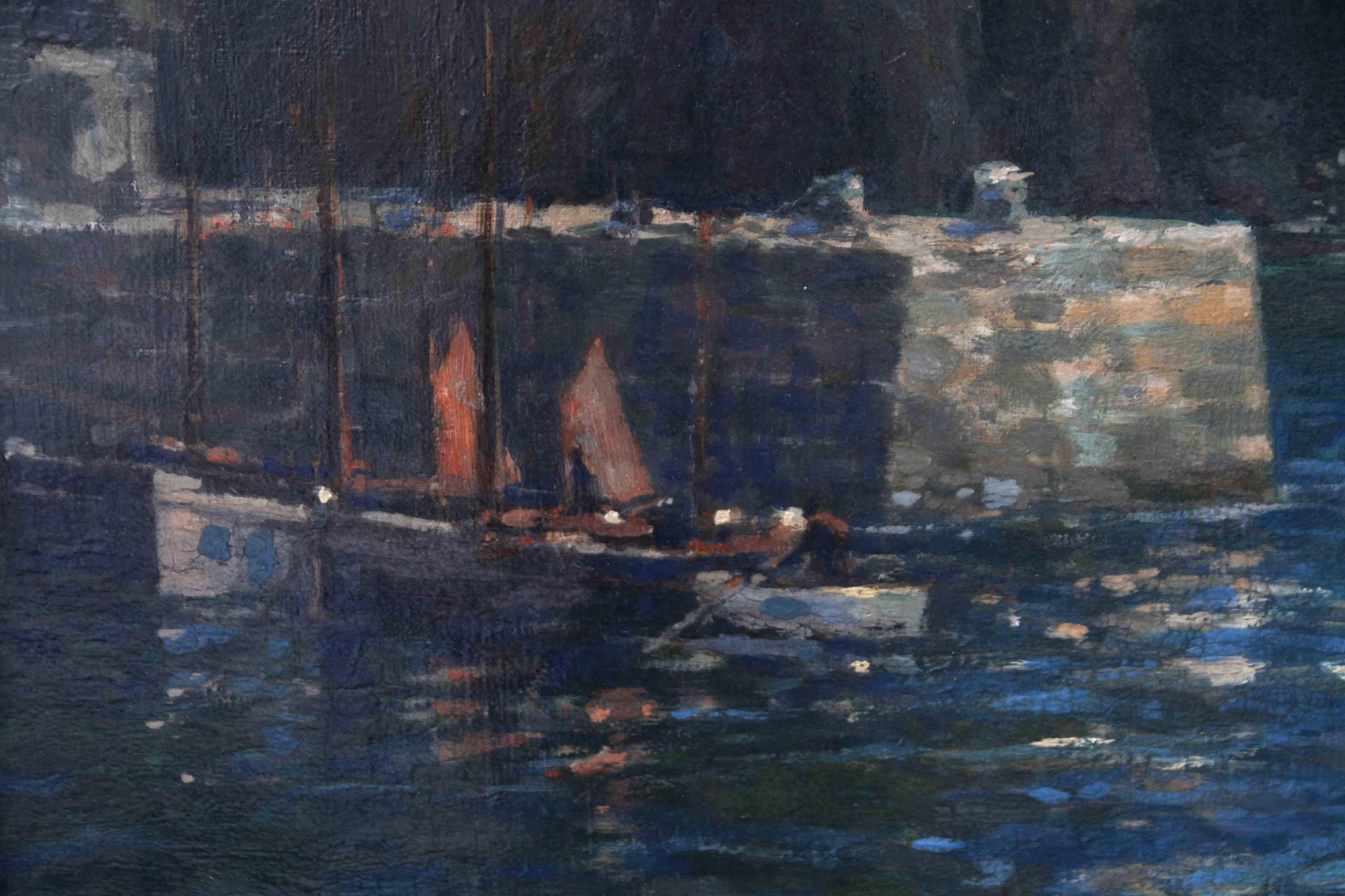 Mullion Cove Cornwall - British 1921 art marine seascape oil painting RA exhib. For Sale 3