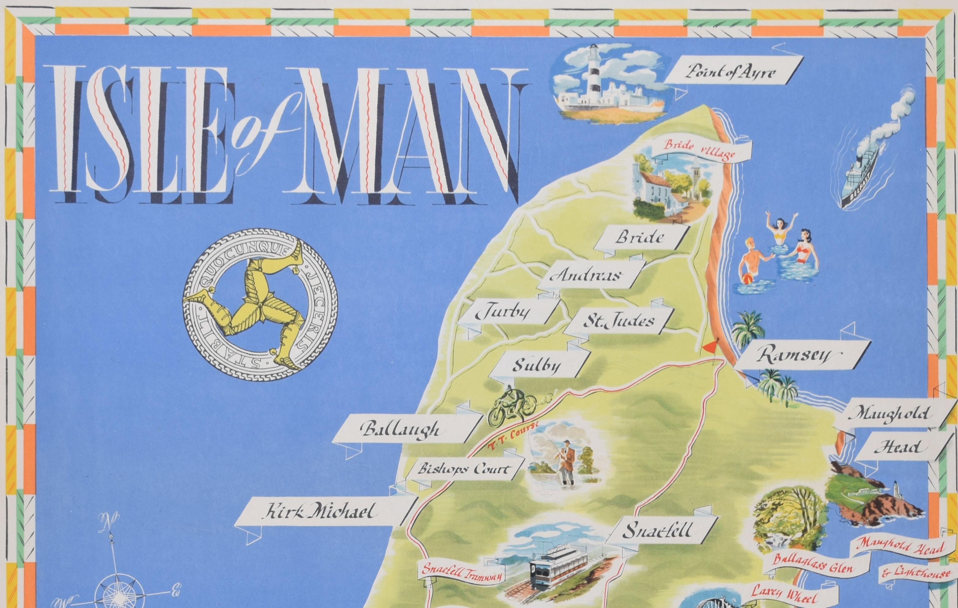 Isle of Man original vintage poster by Gordon Davey For Sale 1