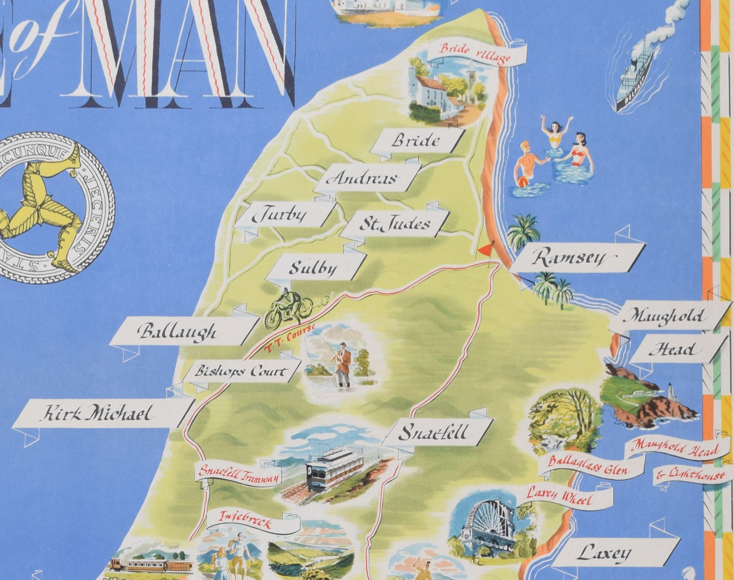 Isle of Man original vintage poster by Gordon Davey For Sale 2