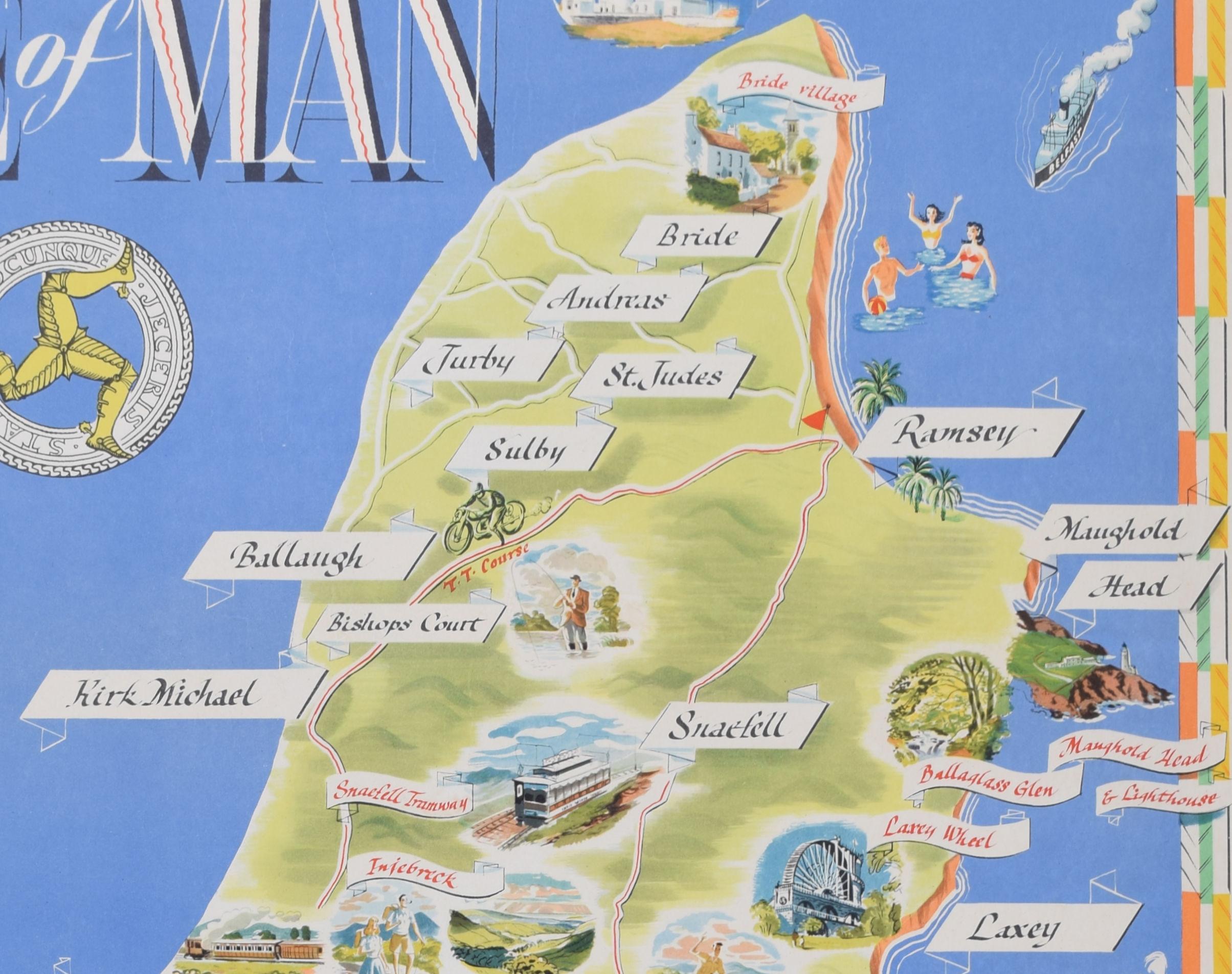 Poster d'epoca originale dell'Isle of Man di Gordon Davey in vendita 2