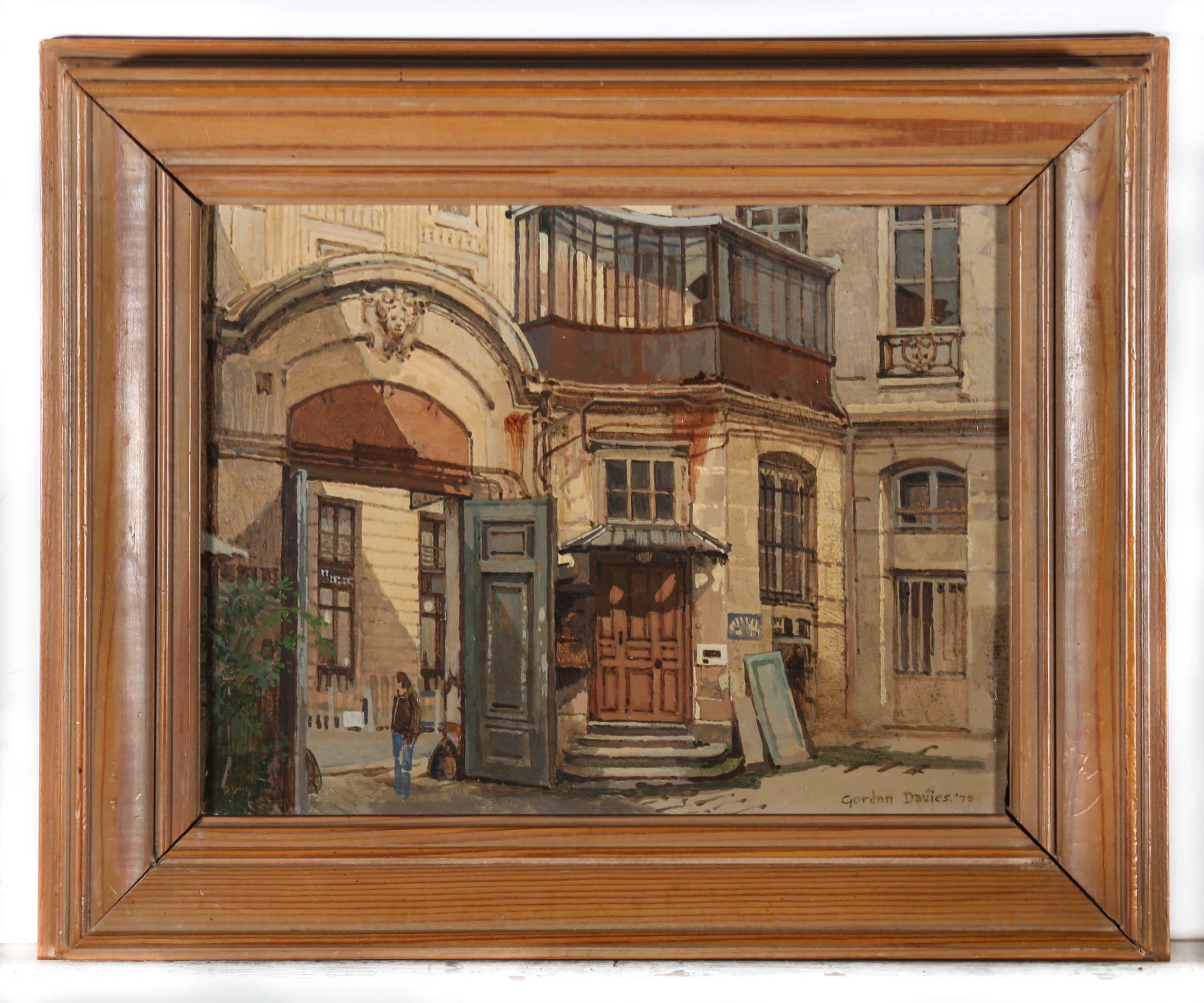 Gordon Davies - Framed 1975 Oil, Le Maison de Europe 1