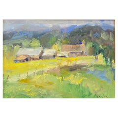 Gordon Fowler Oil on Masonite “Mountain Meadow “ Mora New Mexican