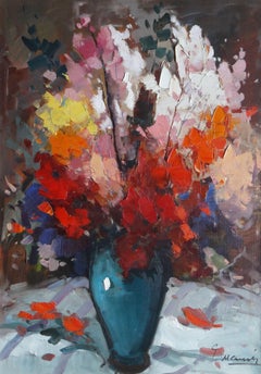 Flowers. 1950s, Canvas, oil, 71, 5x51 cm
