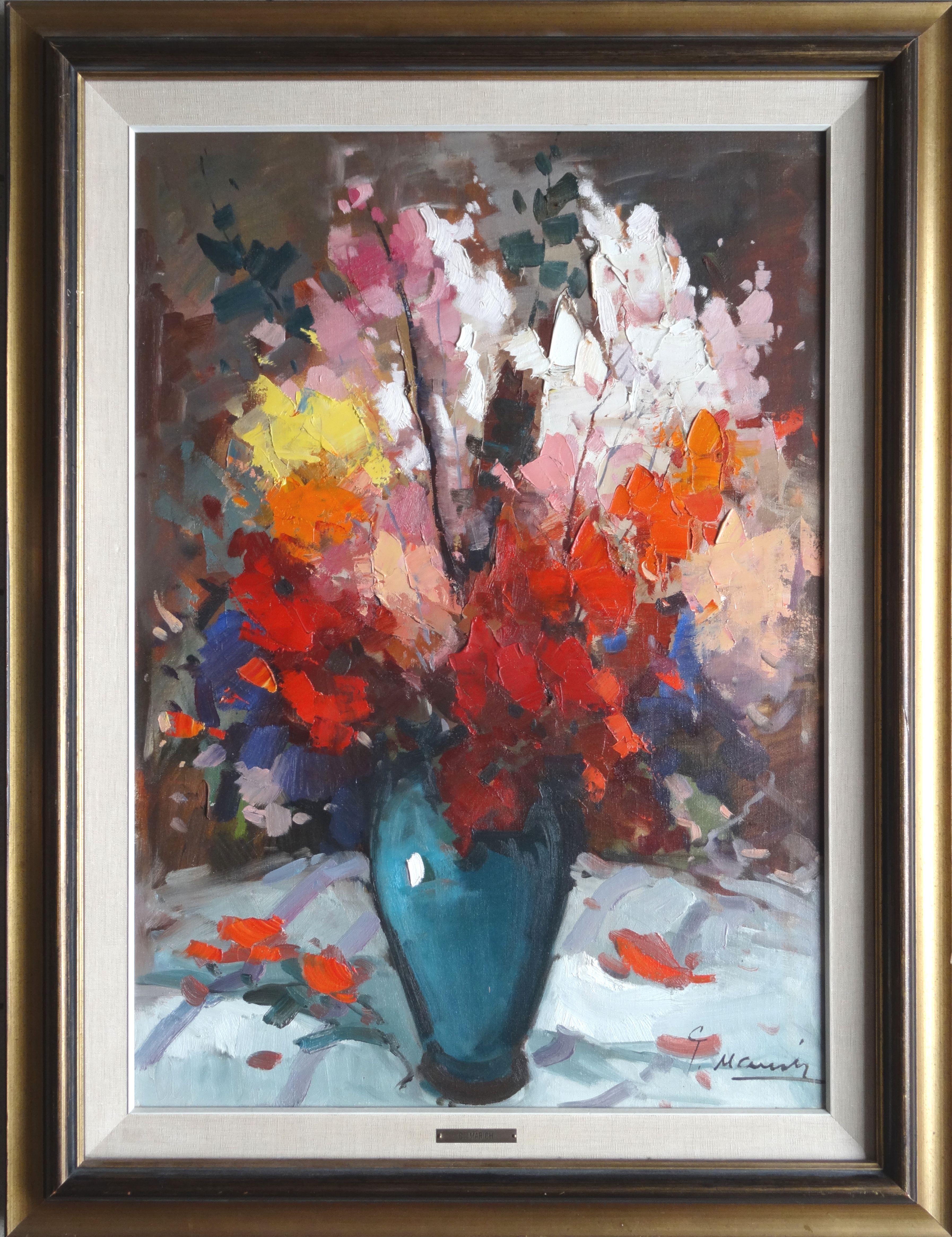 Gordon Geza Marich Still-Life - Flowers. 1950s, Canvas, oil, 71, 5x51 cm