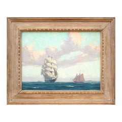 Paesaggio marittimo naturalistico "Down Channel" con navi che navigano sull'oceano