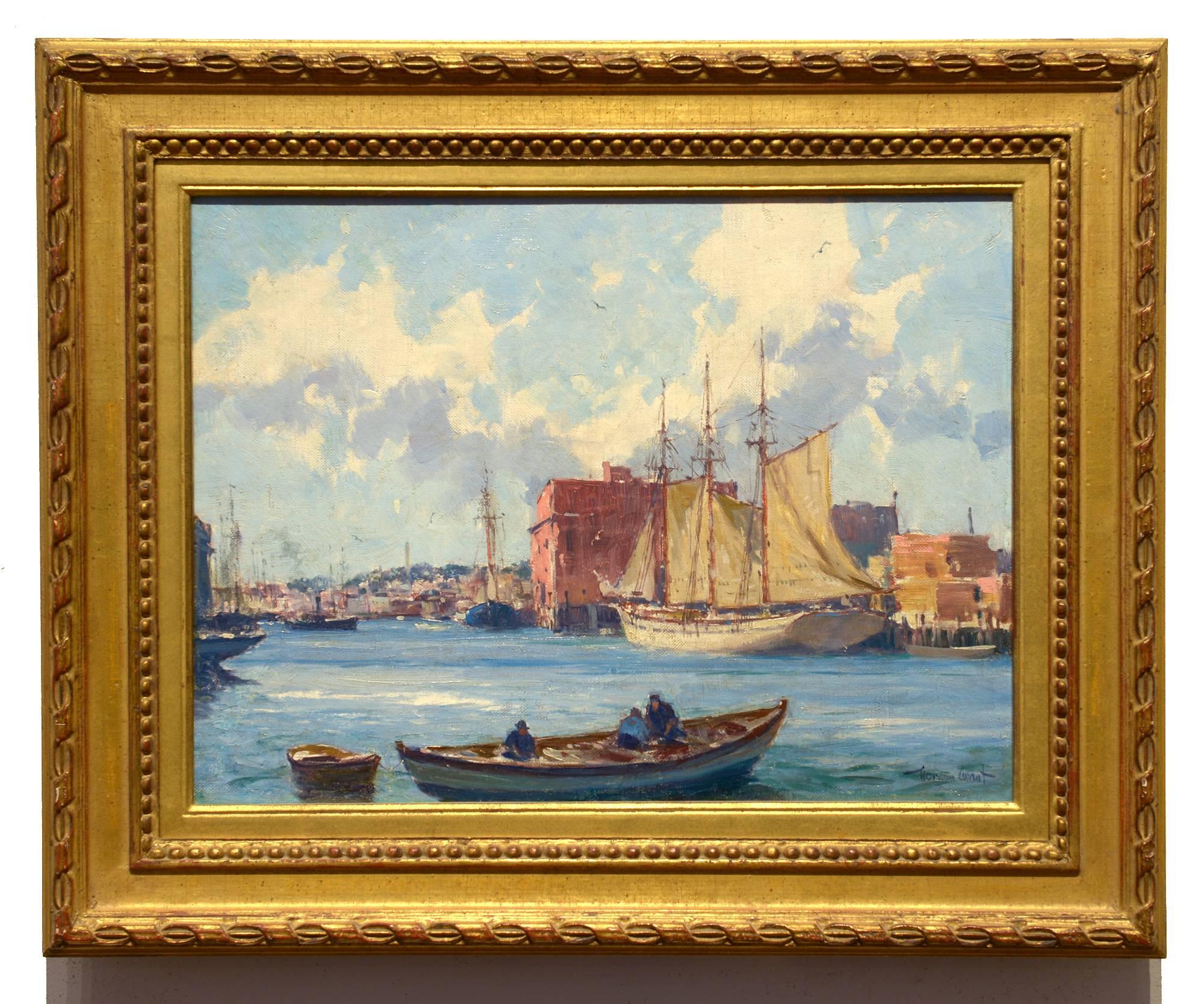 Fishermen at Harbor - Painting by Gordon Grant