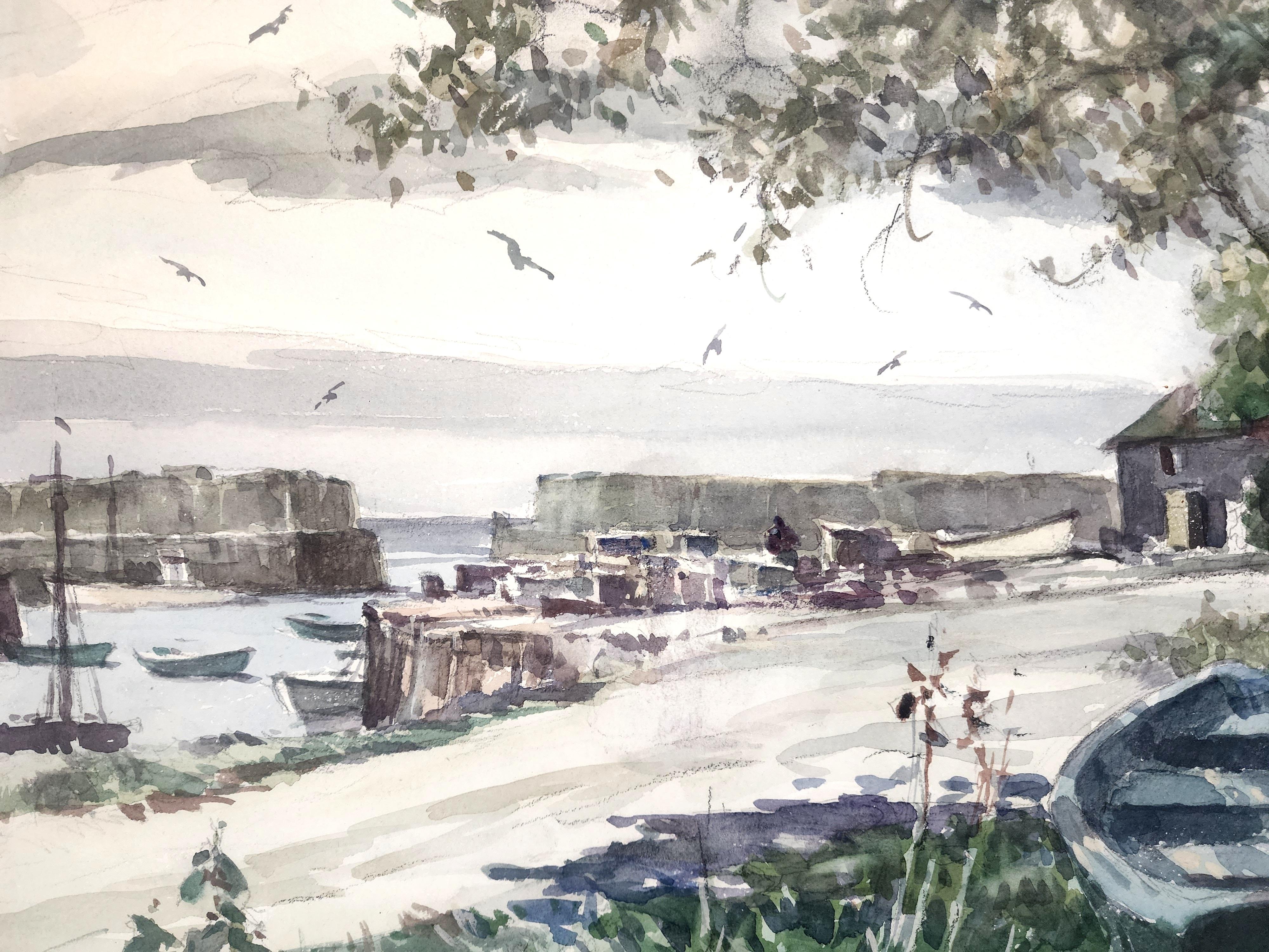 Junto al mar - Landscape Painting Negro de Gordon Grant