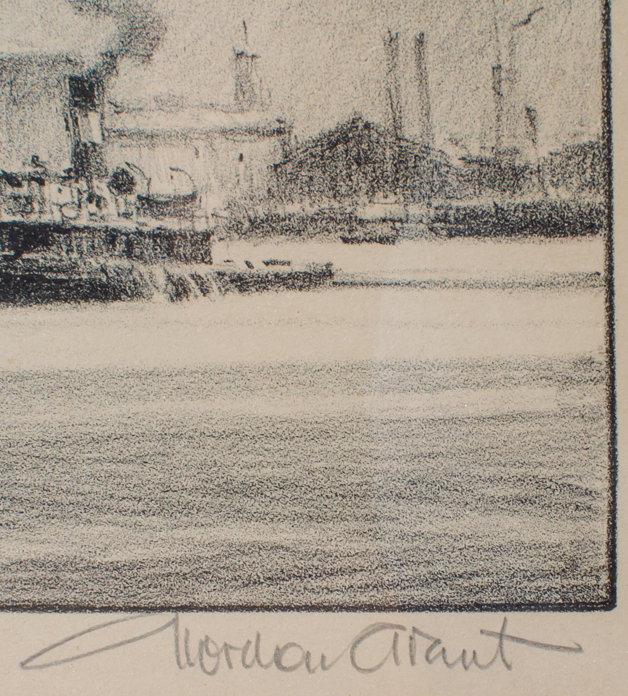 Litografia con barca a vela di Gordon Grant 