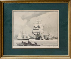 Gordon Grant Litografía de velero "Corteza de sal - Gloucester"