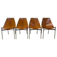 Gordon Guillaumier Leather Sling Lyo Dining Chairs for Frag, Italy - Set of Four