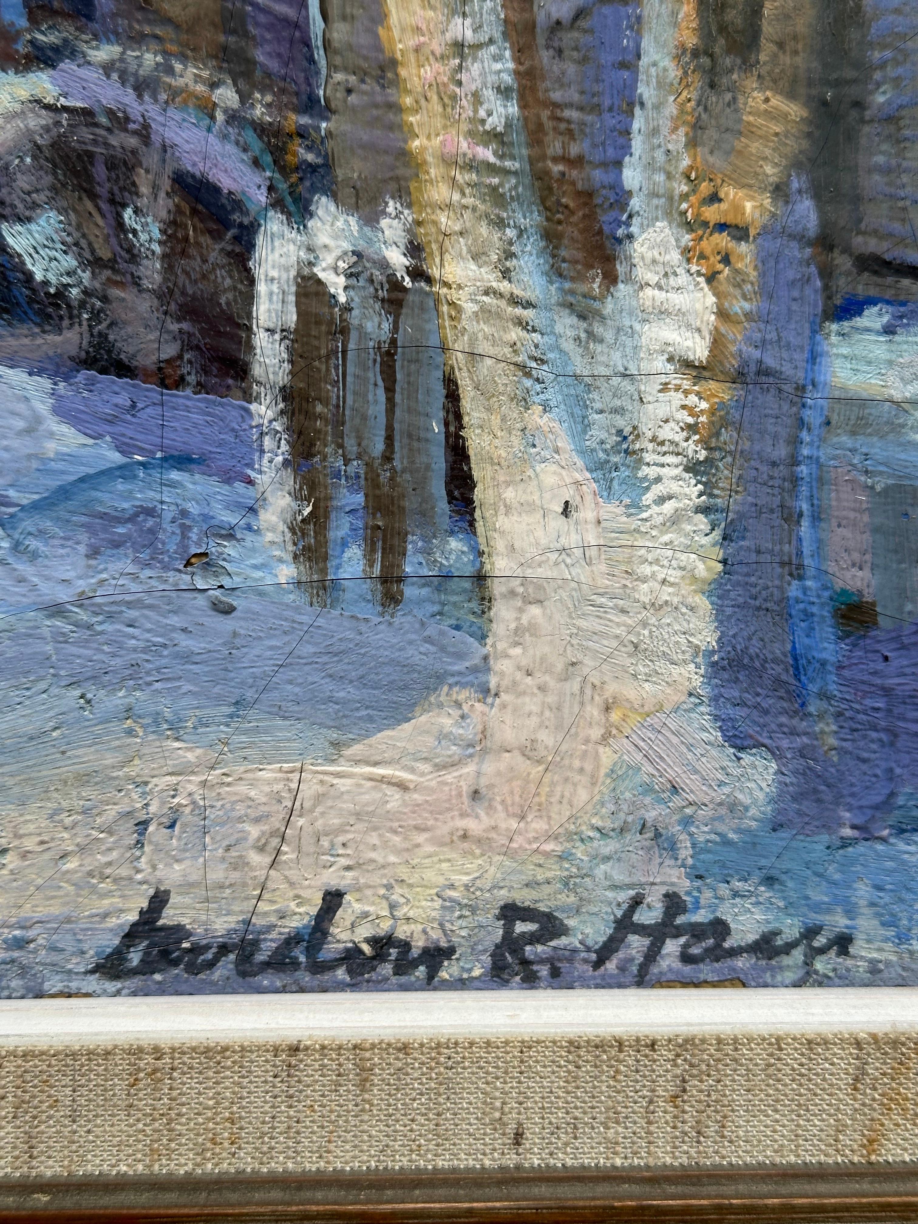 New England Winter (Grau), Landscape Painting, von Gordon Ham