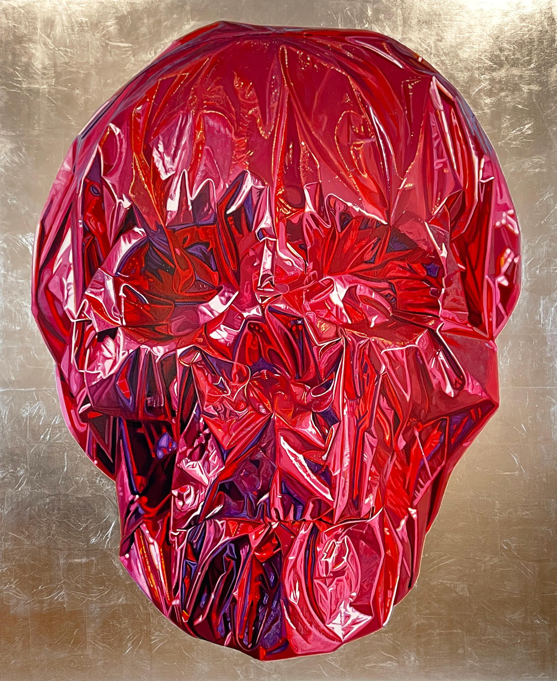 Red Skull Metallic - Contemporary Painting by Gordon Harris