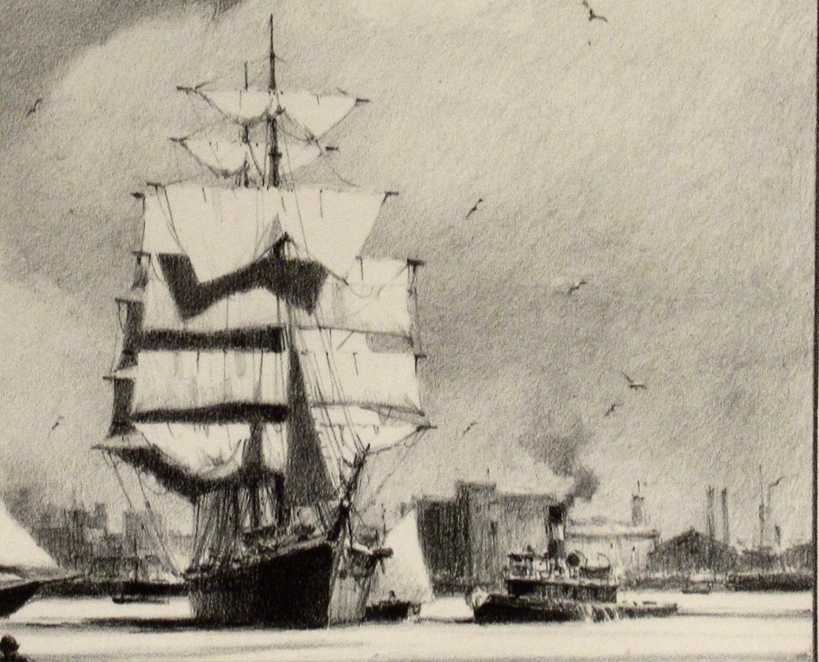 The Salt Bark - Beige Figurative Print by Gordon Hope Grant