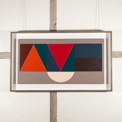 Double Red Triangle, 1974 - Geometric Abstract Acrylic Painting