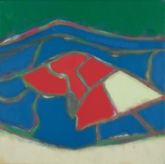 Vintage Highway - Bold Abstract Painting with Red, Blue and Green