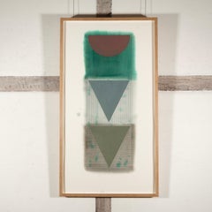 I from Tri Motifs, 1977 - Formes audacieuses, vert, rouge, gouache et aquarelle