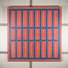 Mitred Matrix (Red), 1968 - Bold 1960s Abstract Oil Painting, Geometric Forms