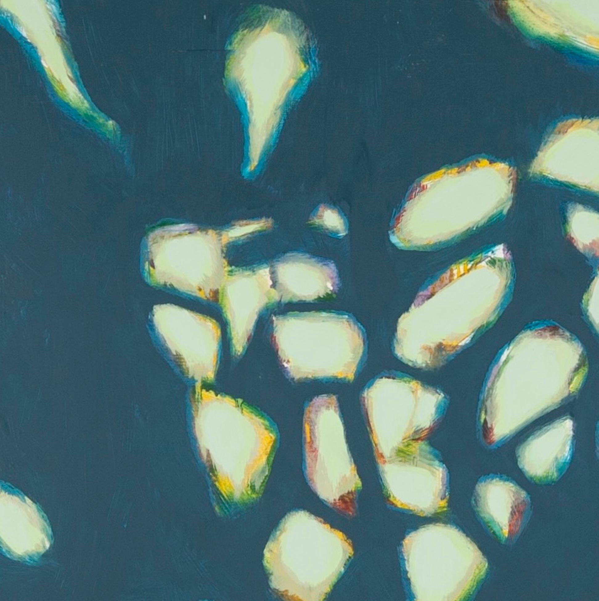 Senza titolo (Antibes) - Pittura ad olio di un paesaggio astratto blu e arancione - Abstract Painting Blu di Gordon House