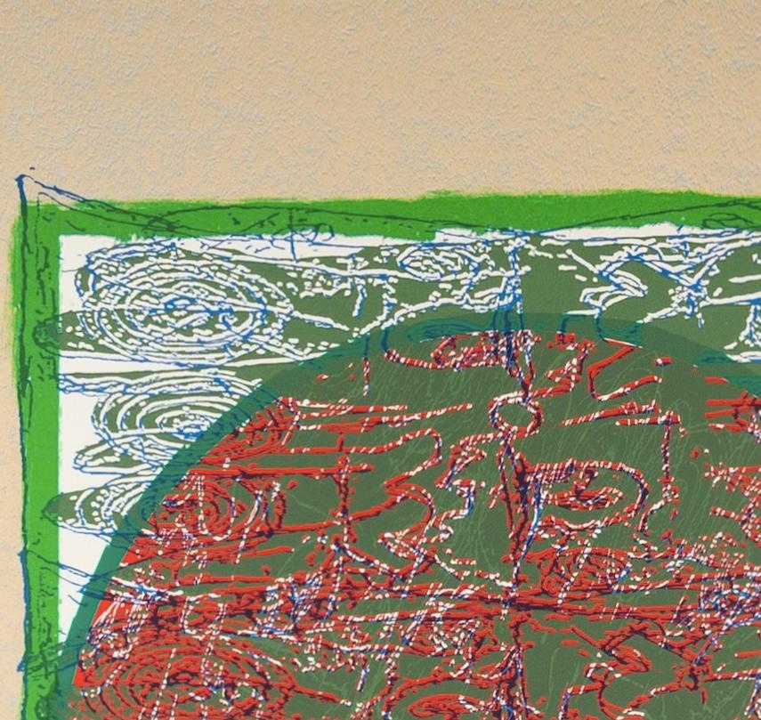 After Powhatan, from the After Powhatan Suite, 1992 - Large Green Abstract Print For Sale 1