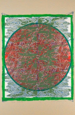 After Powhatan, dalla suite After Powhatan, 1992 - Stampa astratta verde di grandi dimensioni