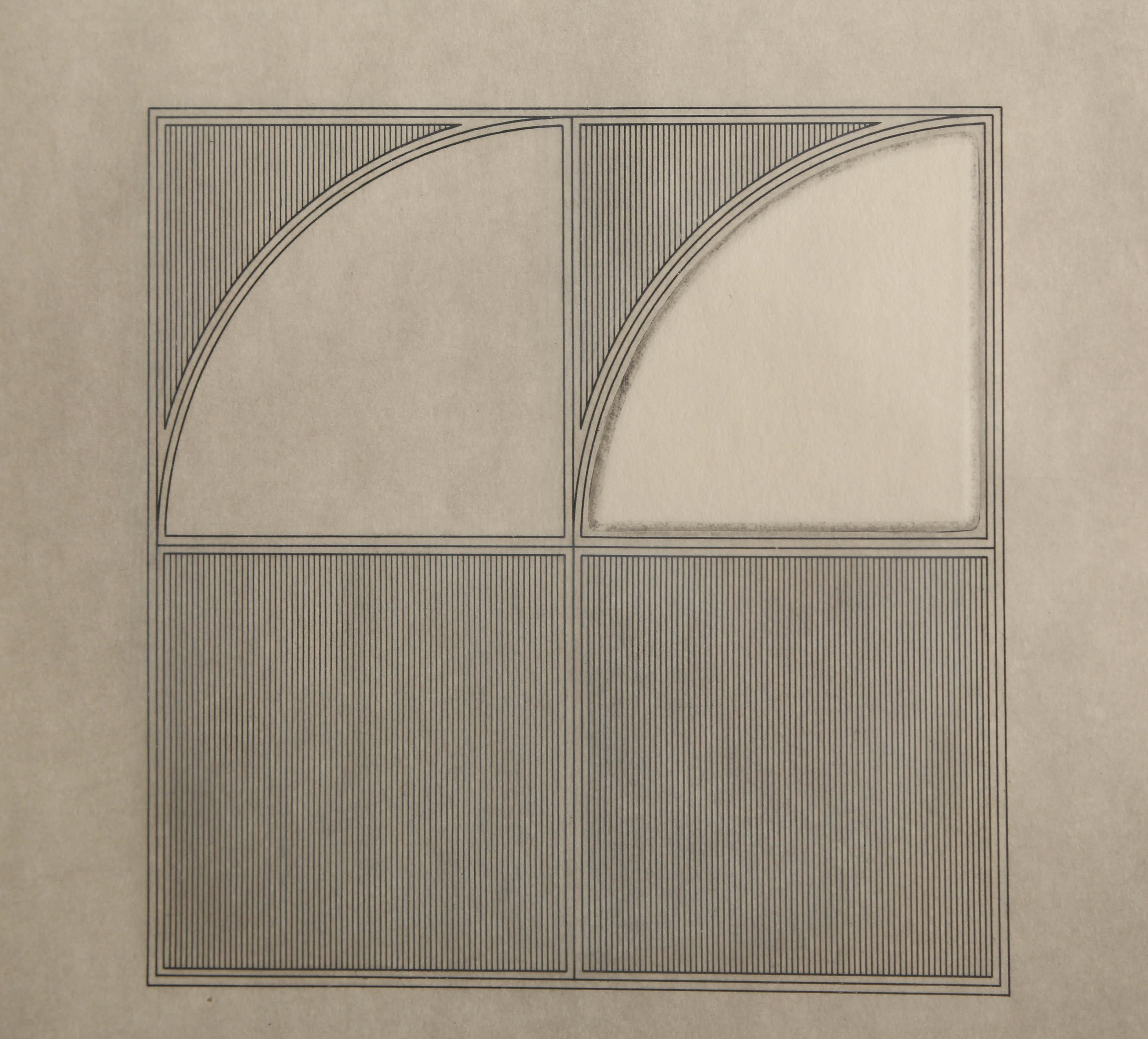 Arc 4, minimalistische Radierung von Gordon House, 1971 1