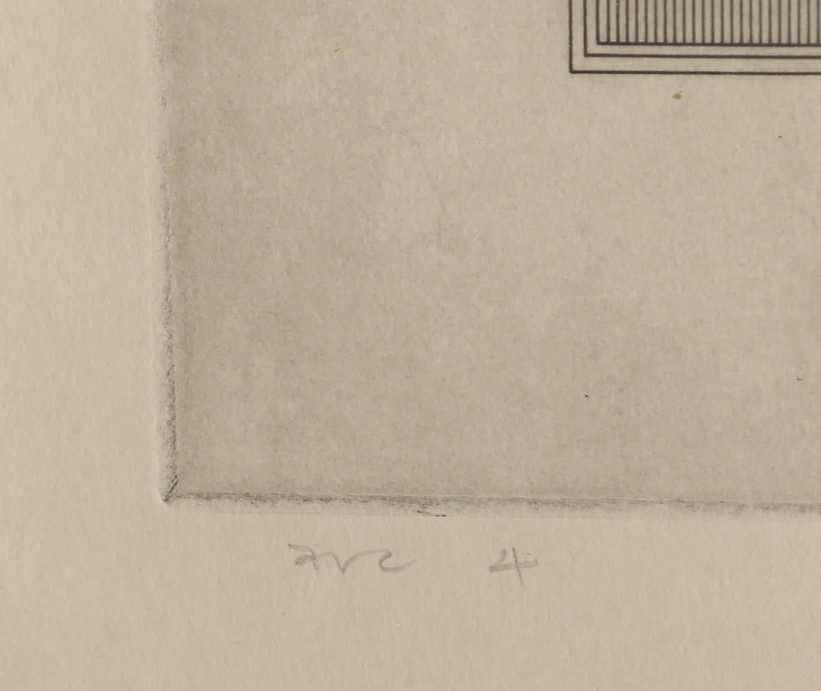 Arc 4, minimalistische Radierung von Gordon House, 1971 3