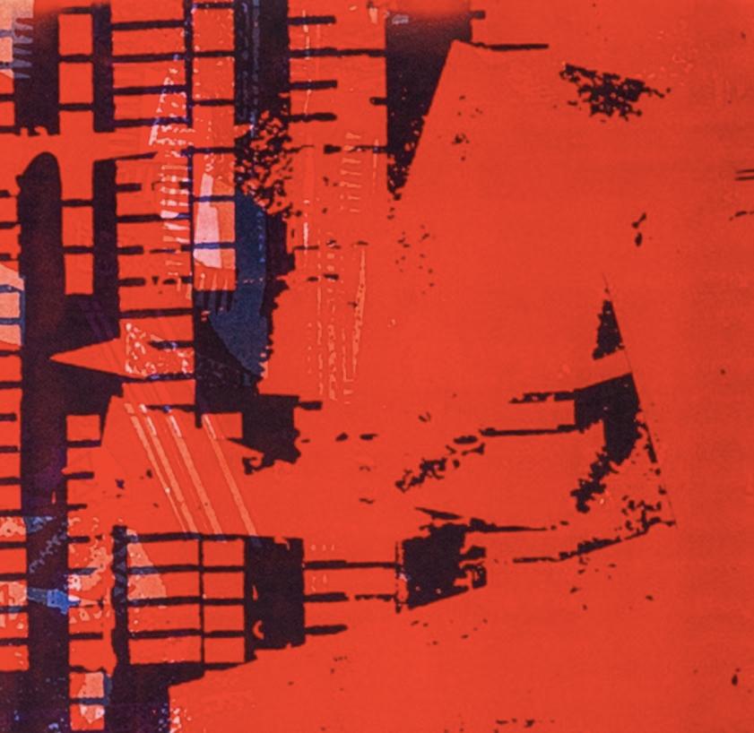 Architecture, from the FLW/ Highbury Portfolio Suite - 20th C Red Abstract Print For Sale 2
