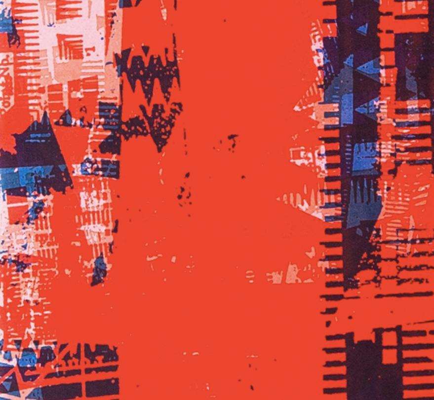 Architecture, from the FLW/ Highbury Portfolio Suite - 20th C Red Abstract Print For Sale 4