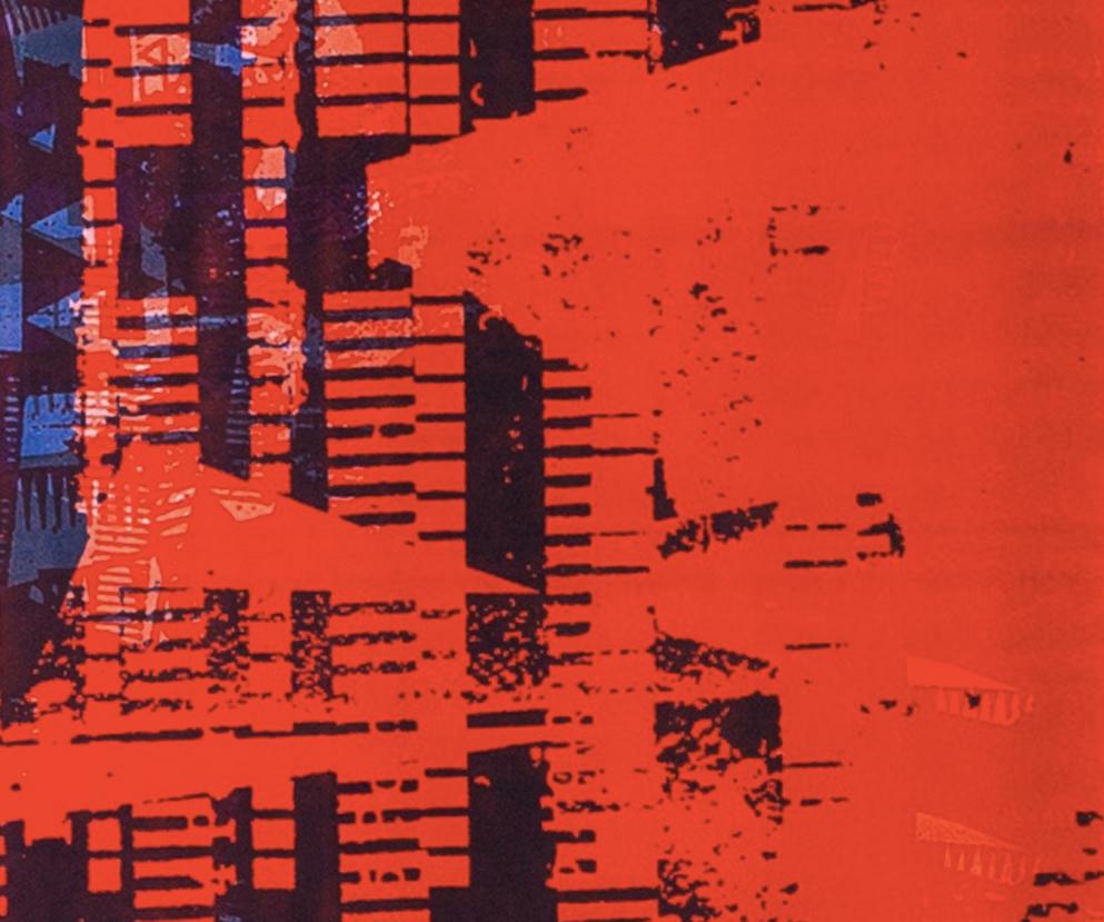 Architecture, from the FLW/ Highbury Portfolio Suite - 20th C Red Abstract Print For Sale 5
