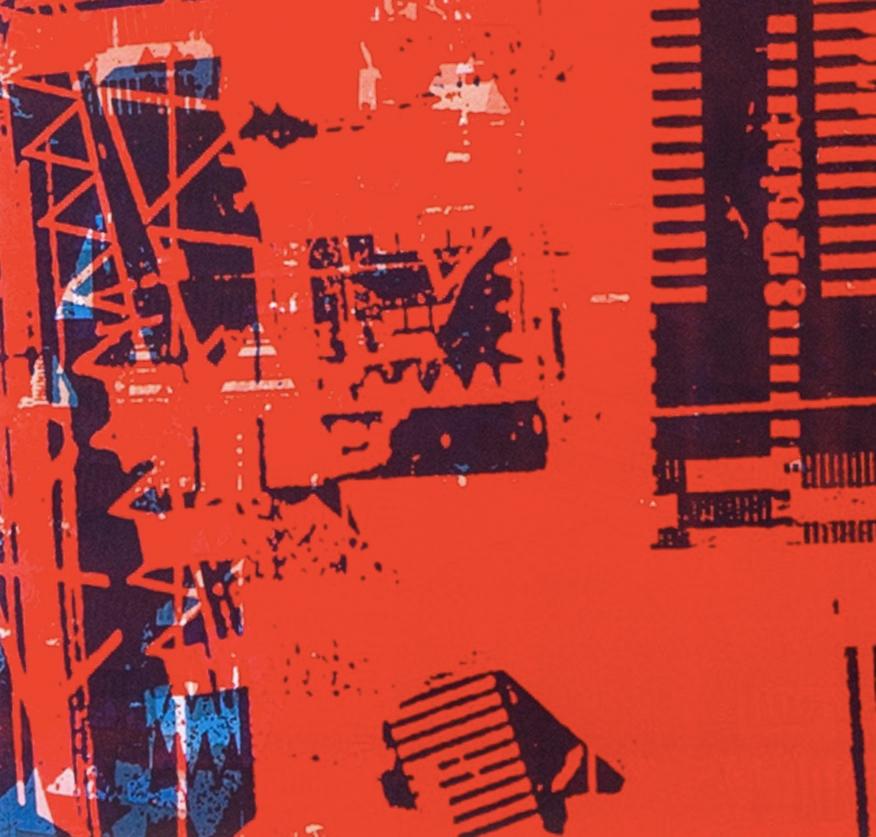 Architecture, from the FLW/ Highbury Portfolio Suite - 20th C Red Abstract Print For Sale 6